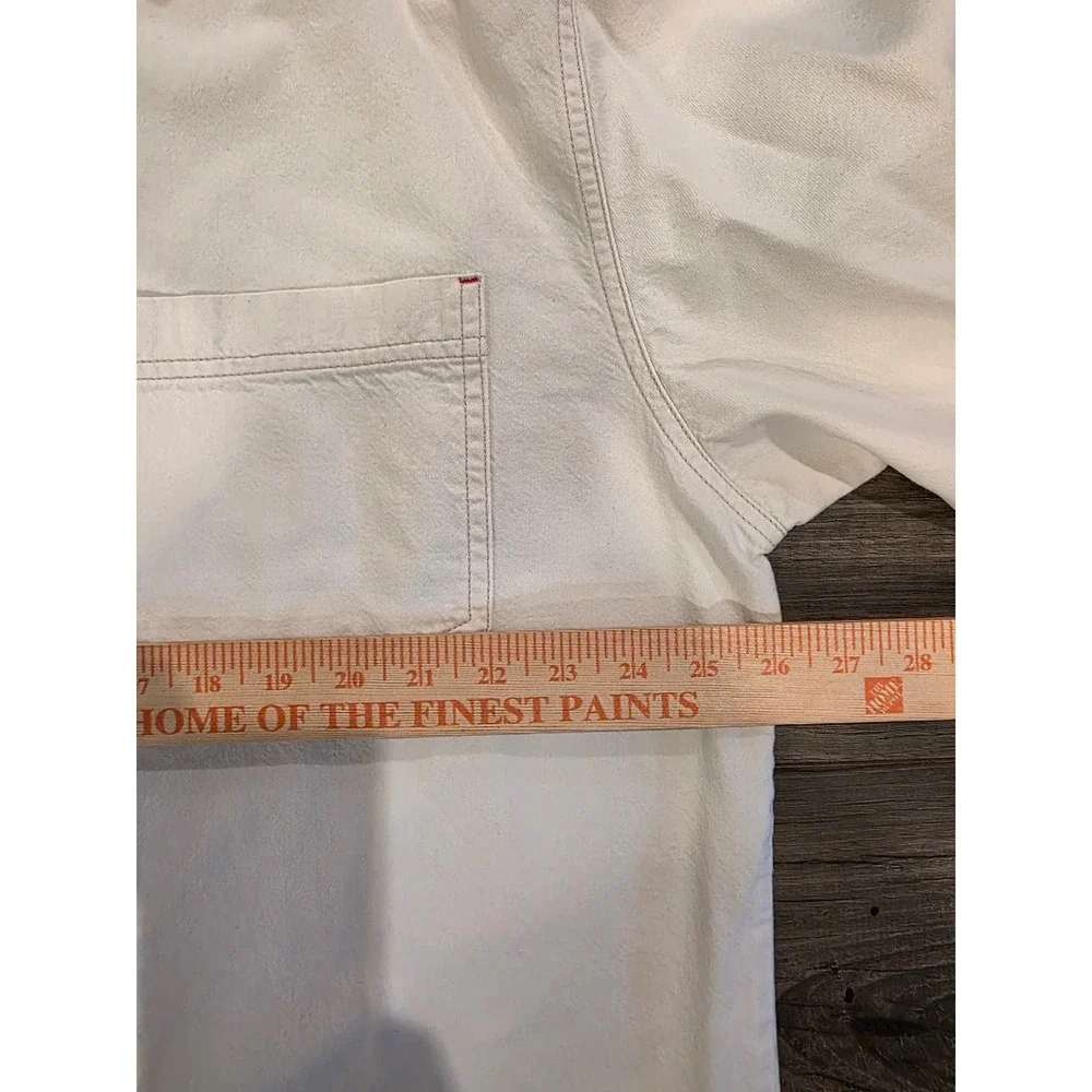 Men szXL Vintage 80s 90s Levis Red Tab Cream Denim Button Down Shirt 100% Cotton